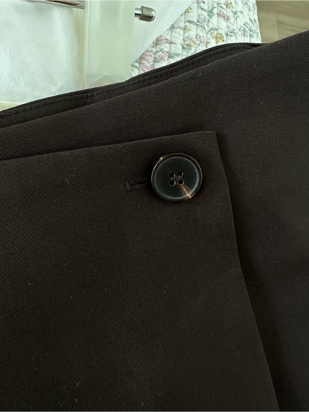 BNWOT Classic Brown Wrap Mini Skirt - Picture 3 of 4